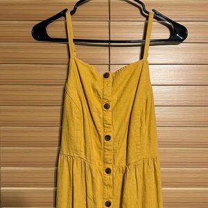 Gold Linen midi Dress - Size large, Old Navy